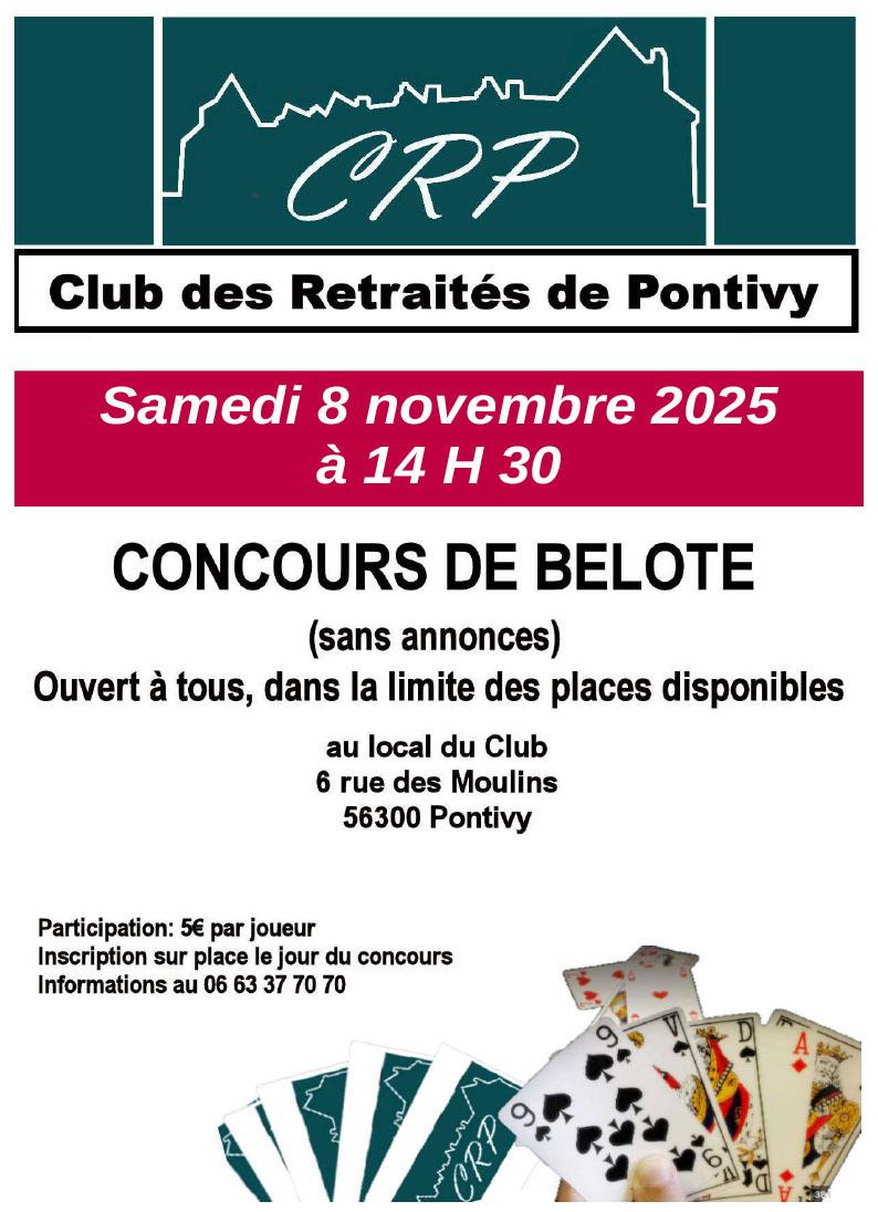 Concours belote 8 novembre 2025