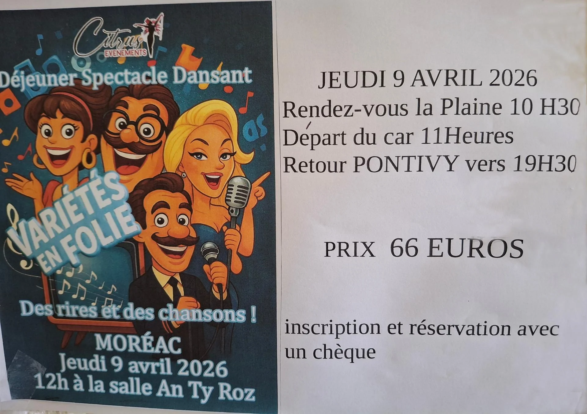 Dejeuner spectacle dansant moreac